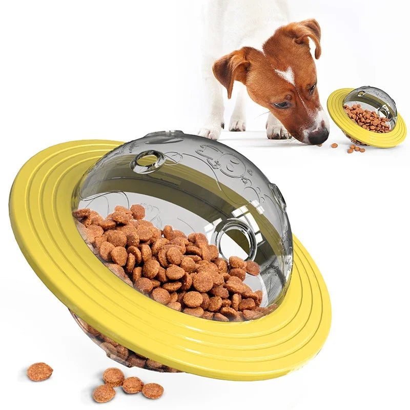 Flying Saucer Dog Game Flying Discs Toys Cat Chew Leaking Slow Food Feeder Ball Puppy IQ Training Toy anti Choke Puzzle Dogs