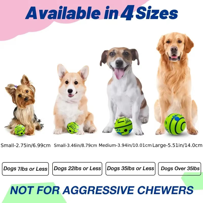 Dog Toy Rolling Sound Ball Self-Entertainment Ball Grinding Teeth to Relieve Boredom and Bite-Resistant Ball Pet Sound Ball