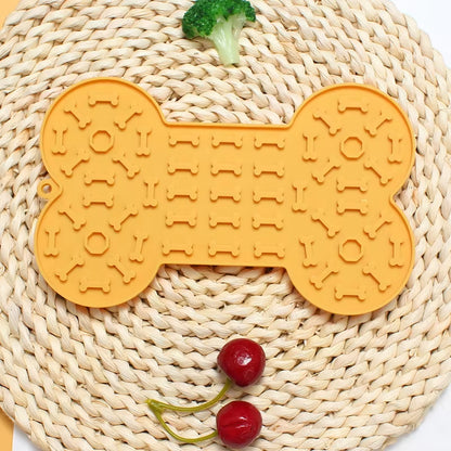 Bone Shape Silicone Licking Pad Pet Dog Peanut Butter Slow Food Bowl Eating for Cats Dogs Feeder Feeding Lickmat