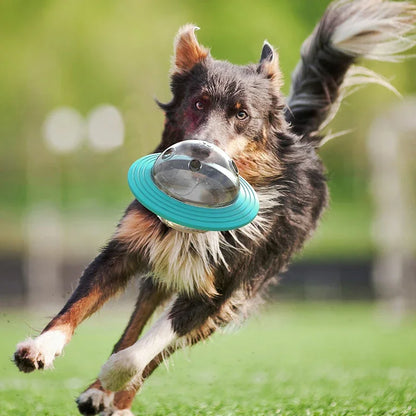 Flying Saucer Dog Game Flying Discs Toys Cat Chew Leaking Slow Food Feeder Ball Puppy IQ Training Toy anti Choke Puzzle Dogs