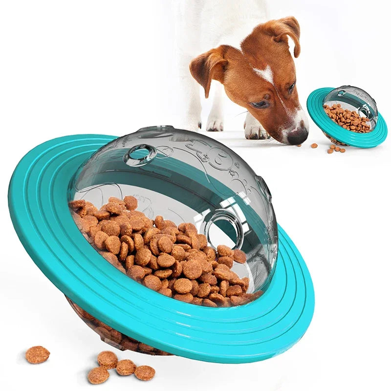 Flying Saucer Dog Game Flying Discs Toys Cat Chew Leaking Slow Food Feeder Ball Puppy IQ Training Toy anti Choke Puzzle Dogs